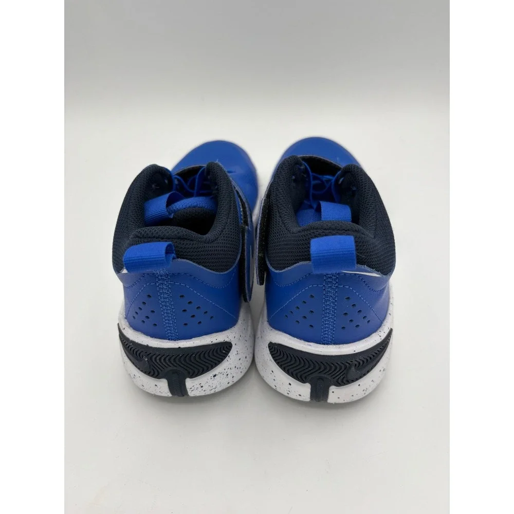 Nike Team Hustle D 11 FlyEase Kid Basketball Shoes Blue White DV8992-400 Size 5Y